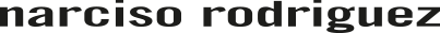 Narciso Rodriguez logo in donkergrijze letters.