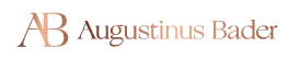 Das Logo von Augustinus Bader in Kupferfarbe auf schwarzem Hintergrund.