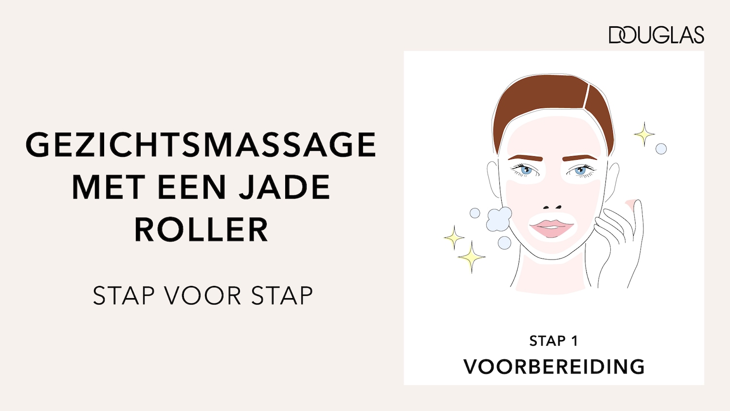 Gezichtsmassage met een jade roller stap voor stap, hier zie je stap 1: voorbereiding.
