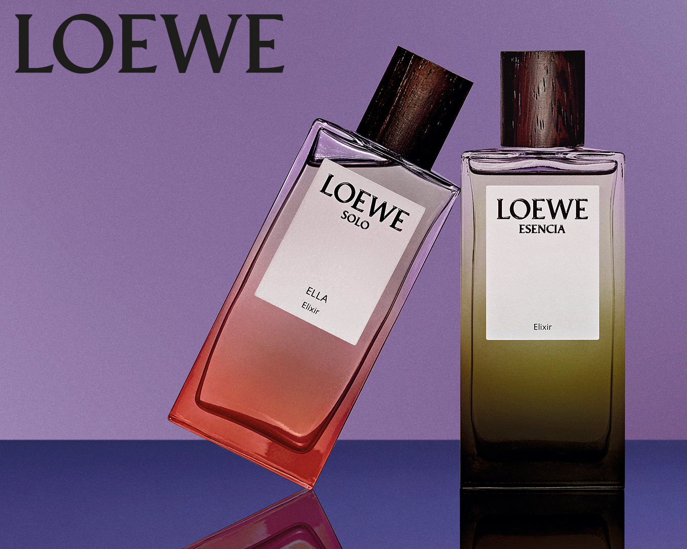 Descubre la elegancia de Loewe con Solo Ella Elixir, un aroma que captura la esencia de la feminidad, junto a Esencia Elixir, una fragancia que evoca la fuerza y la sofisticación.