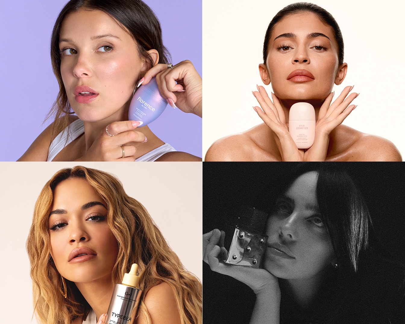 Découvrez les secrets de beauté des stars : Florence by Mills, Kylie Cosmetics, TYPEBEA et Billie Eilish !