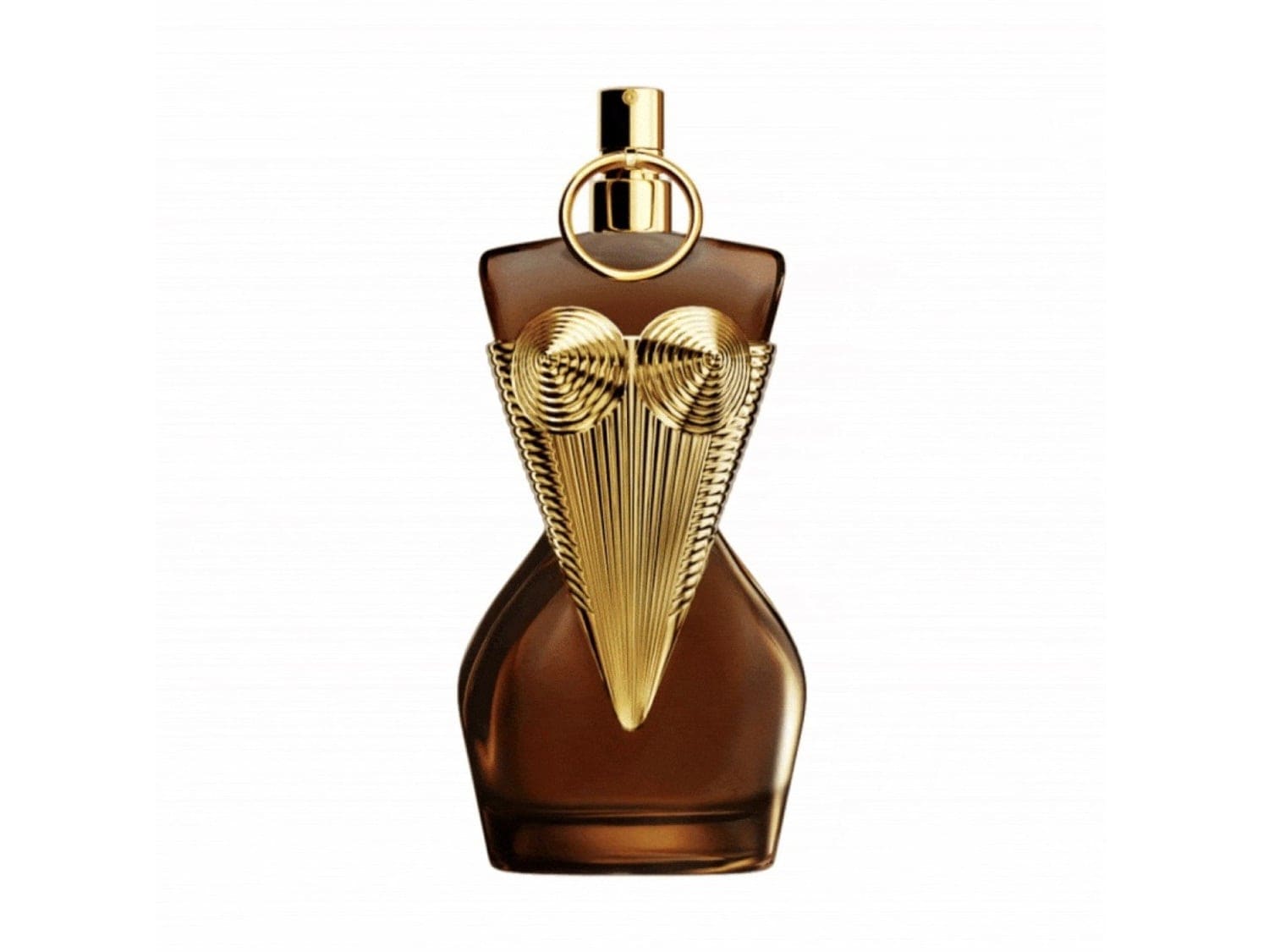 Ez egy Jean Paul Gaultier La Belle Eau de Parfum, női illat, mely egy női alakot formázó, arany színű díszítéssel ellátott, barnás üvegben van.