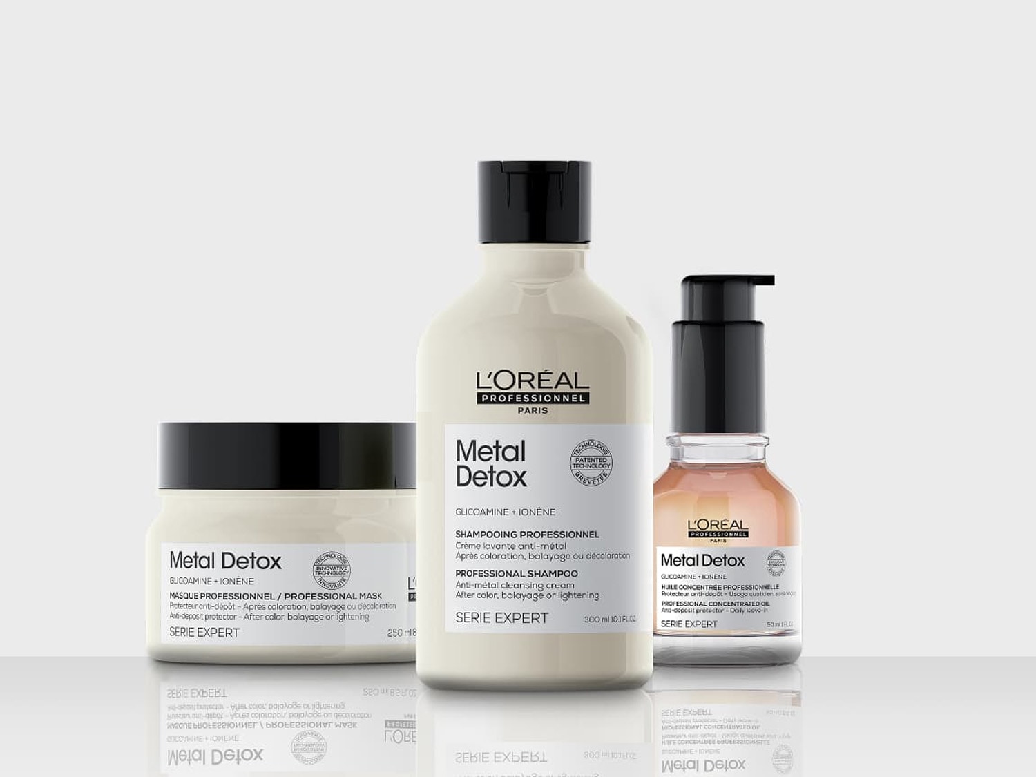 Odkryj L'Oréal Professionnel Metal Detox, profesjonalną maskę chroniącą włosy po koloryzacji, balayage lub rozjaśnianiu, teraz w pojemności 250 ml.
