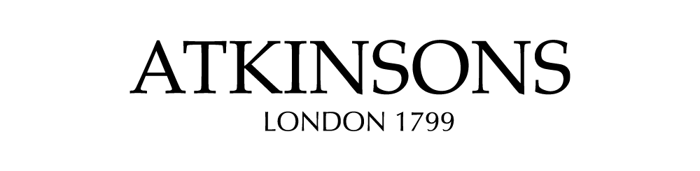 Das Logo von ATKINSONS LONDON 1799 ist in schwarzer Schrift auf weißem Hintergrund abgebildet.