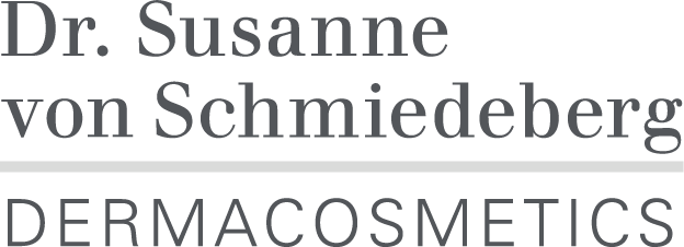 Dr. Susanne von Schmiedeberg DERMACOSMETICS logója látható szürke színben.
