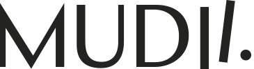Czarny napis MUDII.