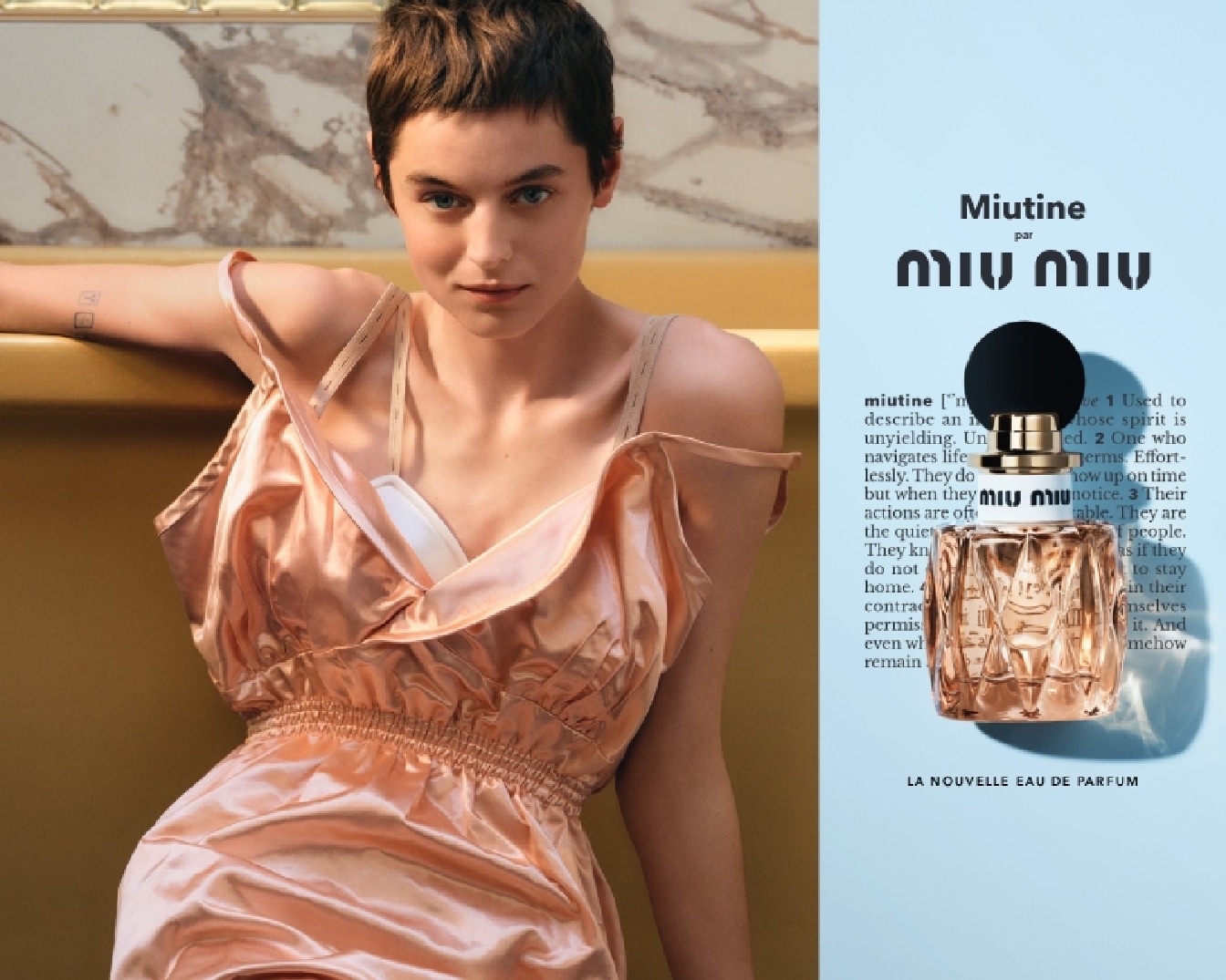 Découvrez Miutine par Miu Miu, la nouvelle eau de parfum pour une femme à l'esprit espiègle, présentée dans un flacon élégant.