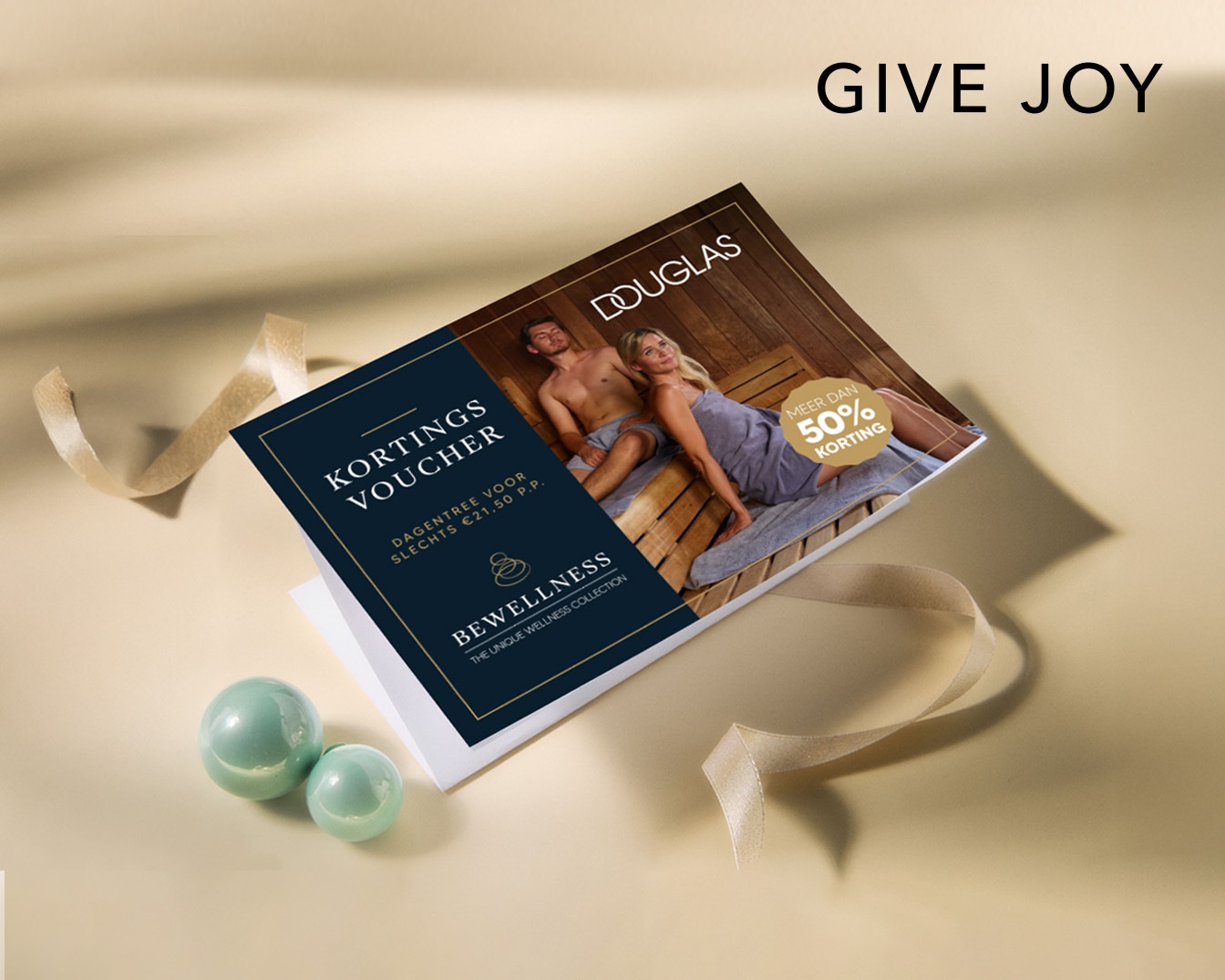 Geef vreugde met een Douglas kortingsbon voor Bewellness, de unieke wellnesscollectie, met meer dan 50% korting op dagtickets vanaf €21,50 p.p.