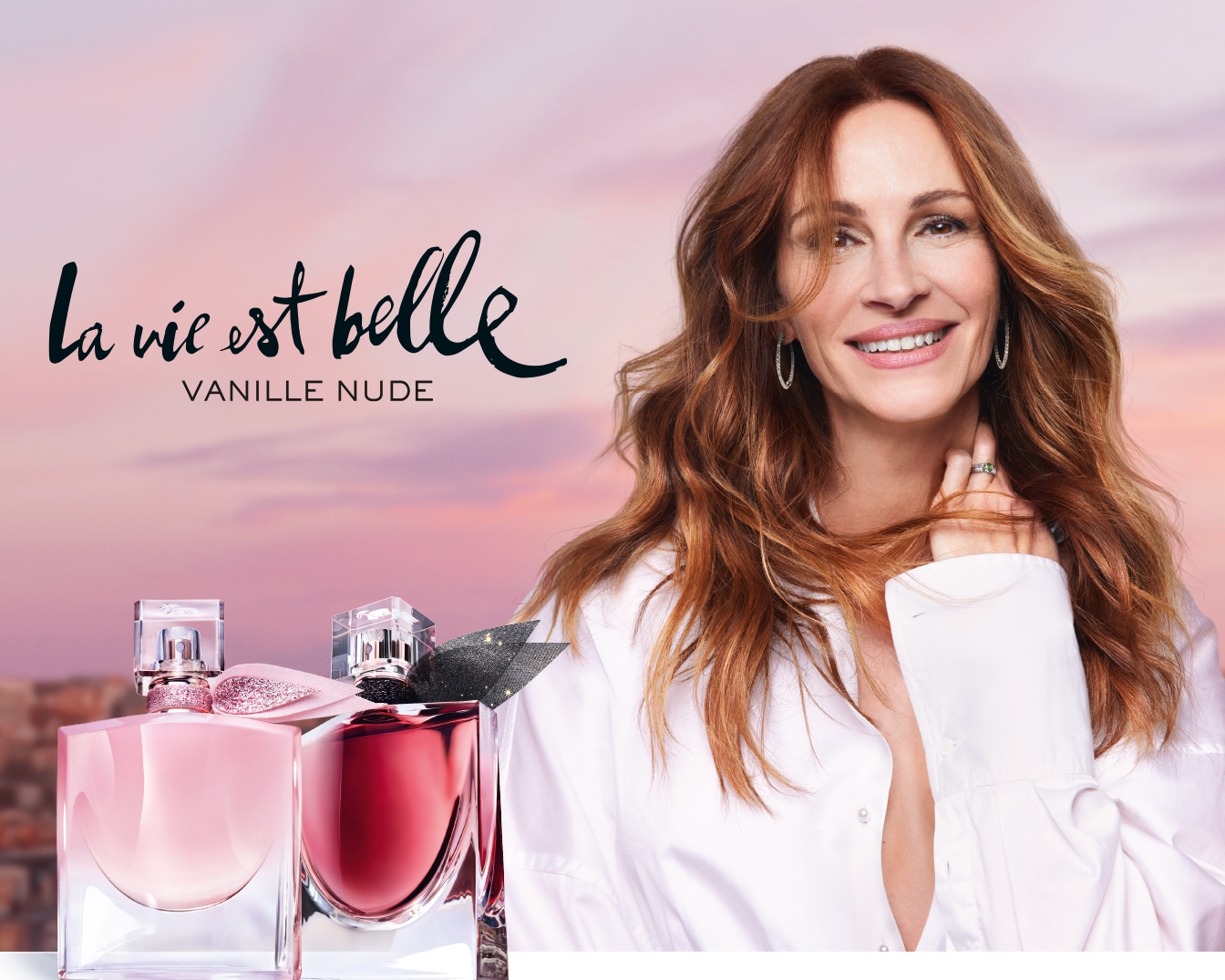 Entdecke La Vie Est Belle Vanille Nude, den neuen Duft von Lancôme, präsentiert von Julia Roberts, mit einem Hauch von Vanille.