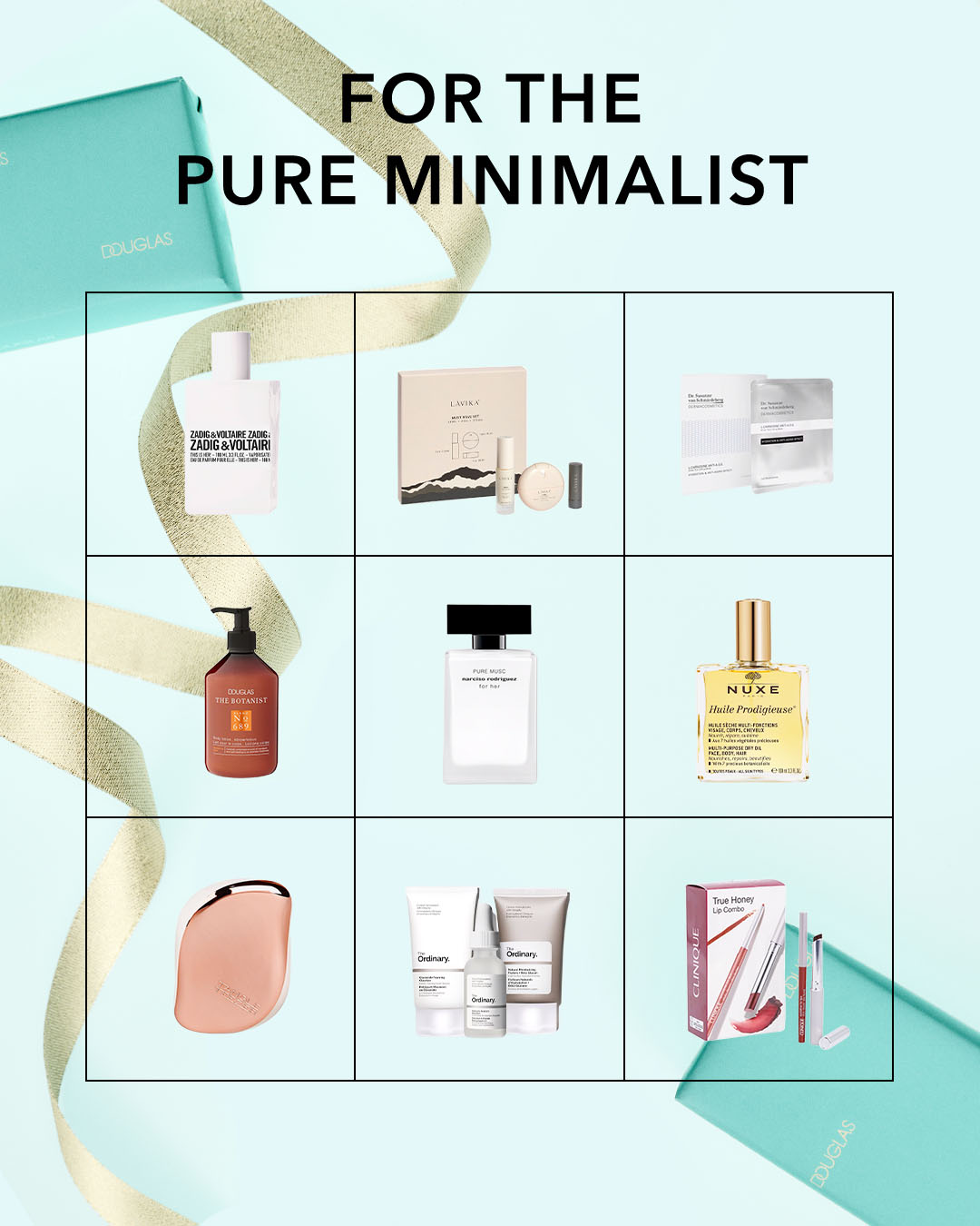 Scopri una selezione di prodotti minimalisti per la cura della pelle e fragranze, perfetti per chi ama l'essenziale.