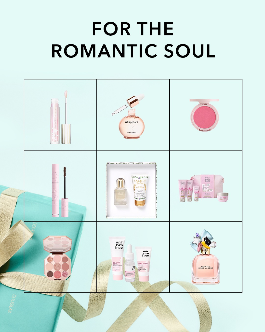 Válassz a romantikus lelkednek megfelelő termékek közül, mint például a rózsaszín szájfény, a Kerastase hajápoló olaj és a rózsaszín arcpirosító.