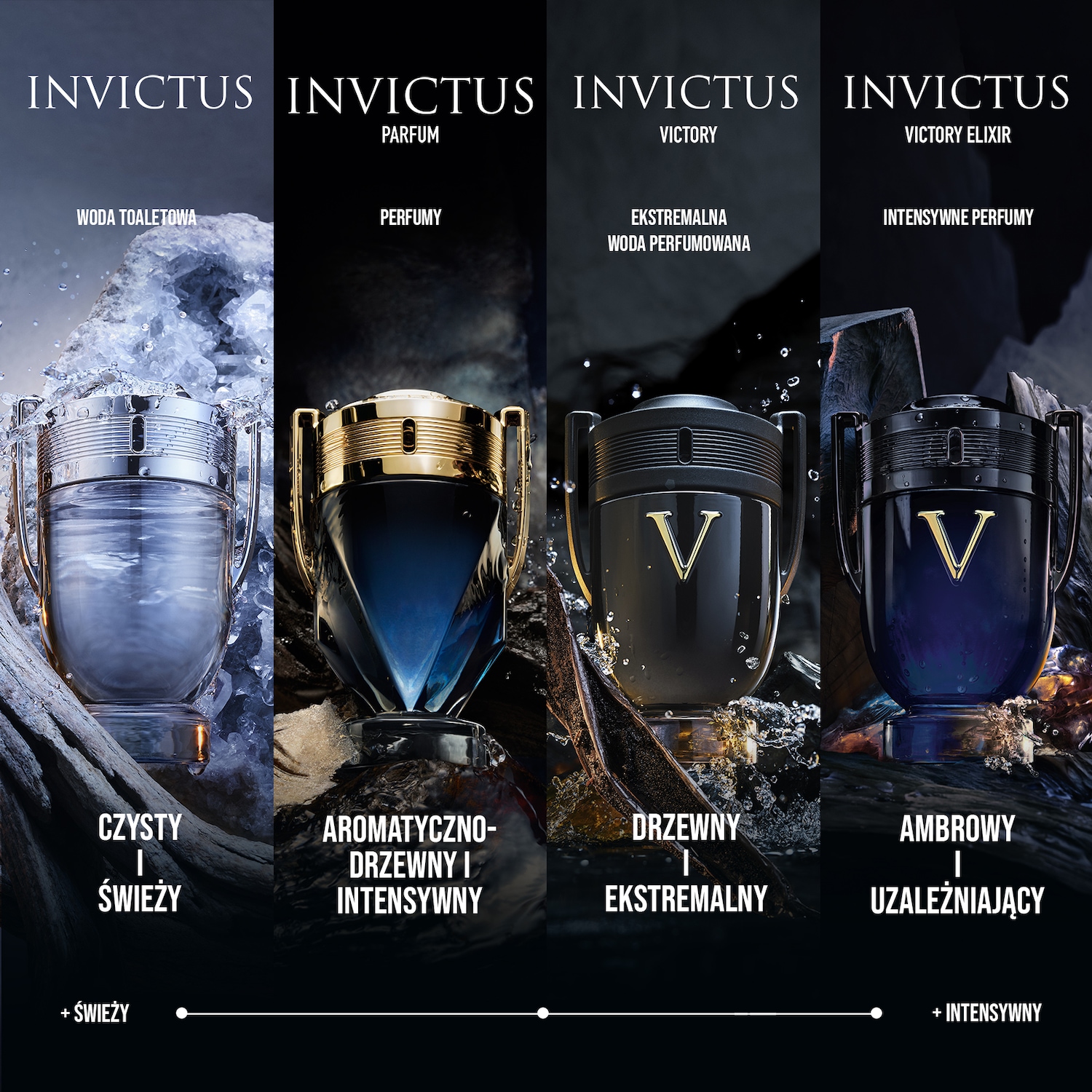 Odkryj Invictus Woda Toaletowa, czysty i świeży zapach dla mężczyzn, zamknięty w charakterystycznym flakonie w kształcie trofeum.