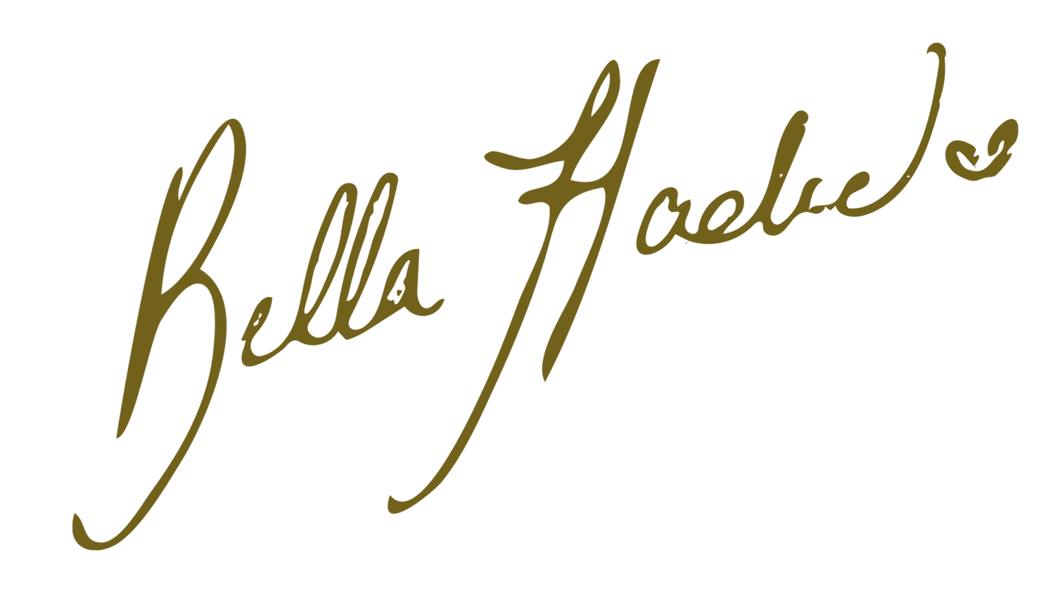 Auksaspalvis užrašas „Bella Hadid“ ant juodo fono.