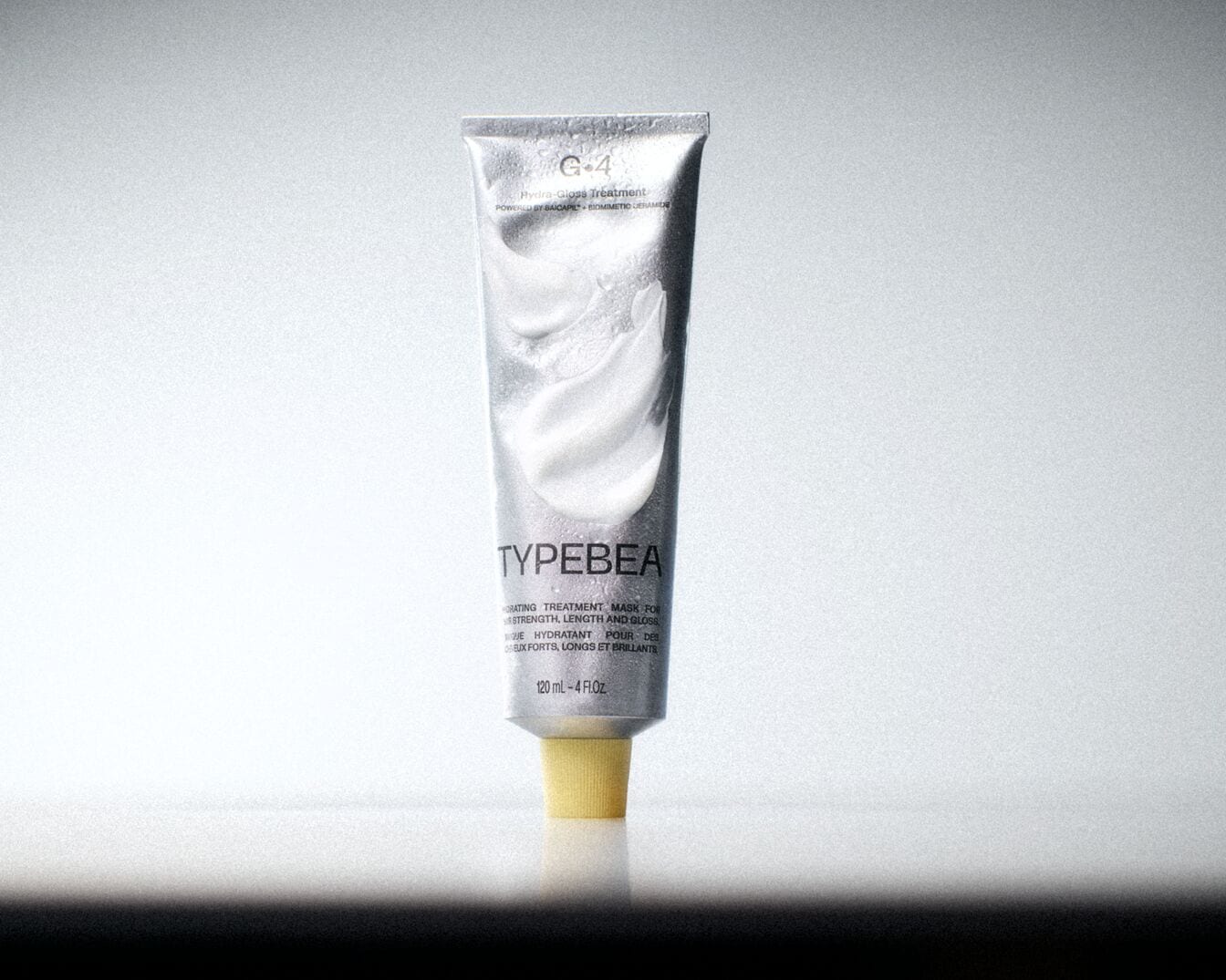 Srebrna tuba TYPEBEA G-4 Hydra-Gloss Treatment, maska nawilżająca do włosów dla wzmocnienia, długości i blasku, 120 ml.