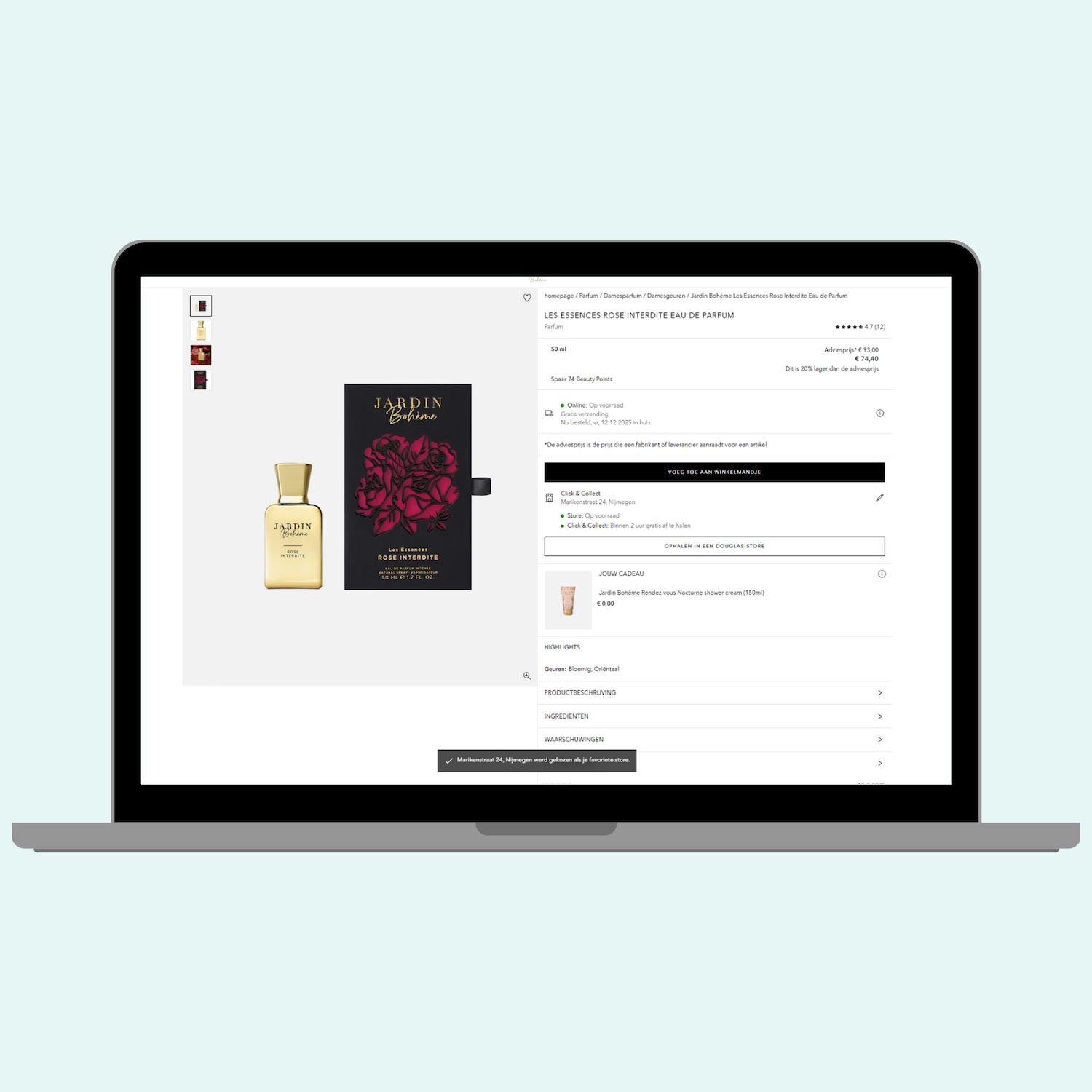 Bekijk de Jardin Bohème Les Essences Rose Interdite Eau de Parfum, een parfum van 50 ml met een bloemige, oriëntaalse geur, nu met 20% korting.