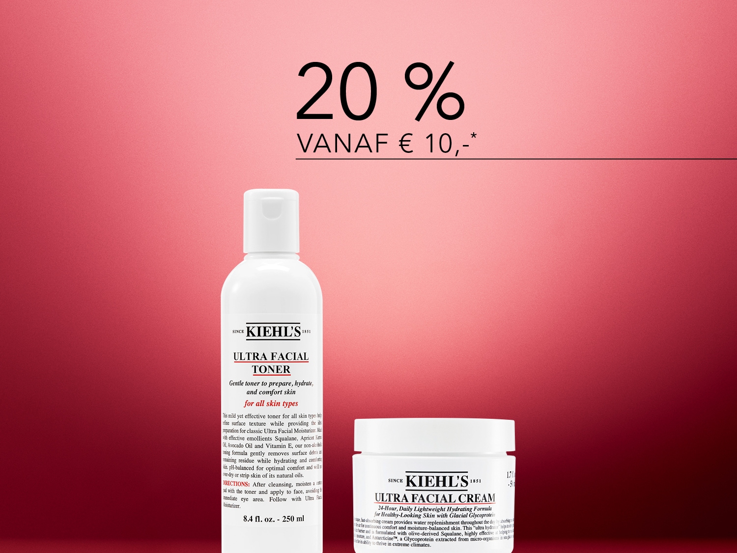 Kiehl's Ultra Facial Toner bereidt de huid voor, hydrateert en verzacht, geschikt voor alle huidtypen, nu met 20% korting vanaf € 10.