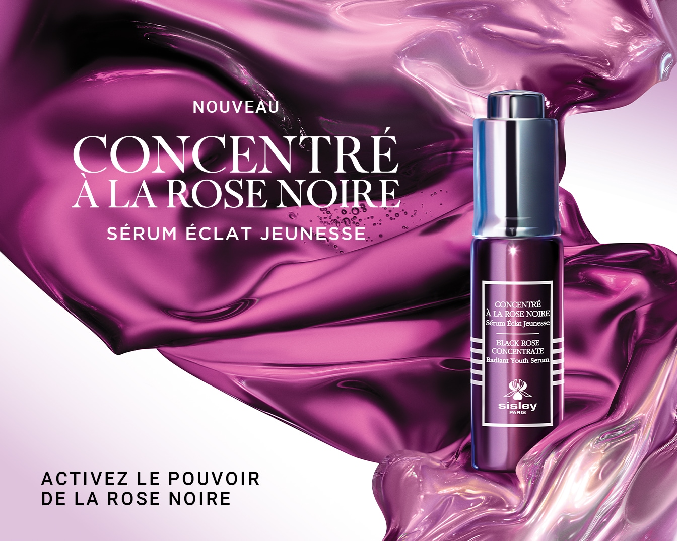 Découvrez le nouveau Concentré à la Rose Noire de Sisley, un sérum éclat jeunesse pour activer le pouvoir de la rose noire et révéler une peau radieuse.