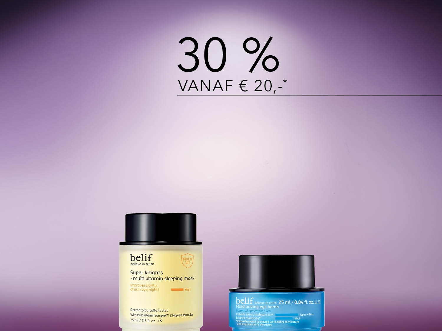 Belif Super Knights multi-vitamine slaapmasker en hydraterende oogbalsem, nu met 30% korting vanaf € 20.