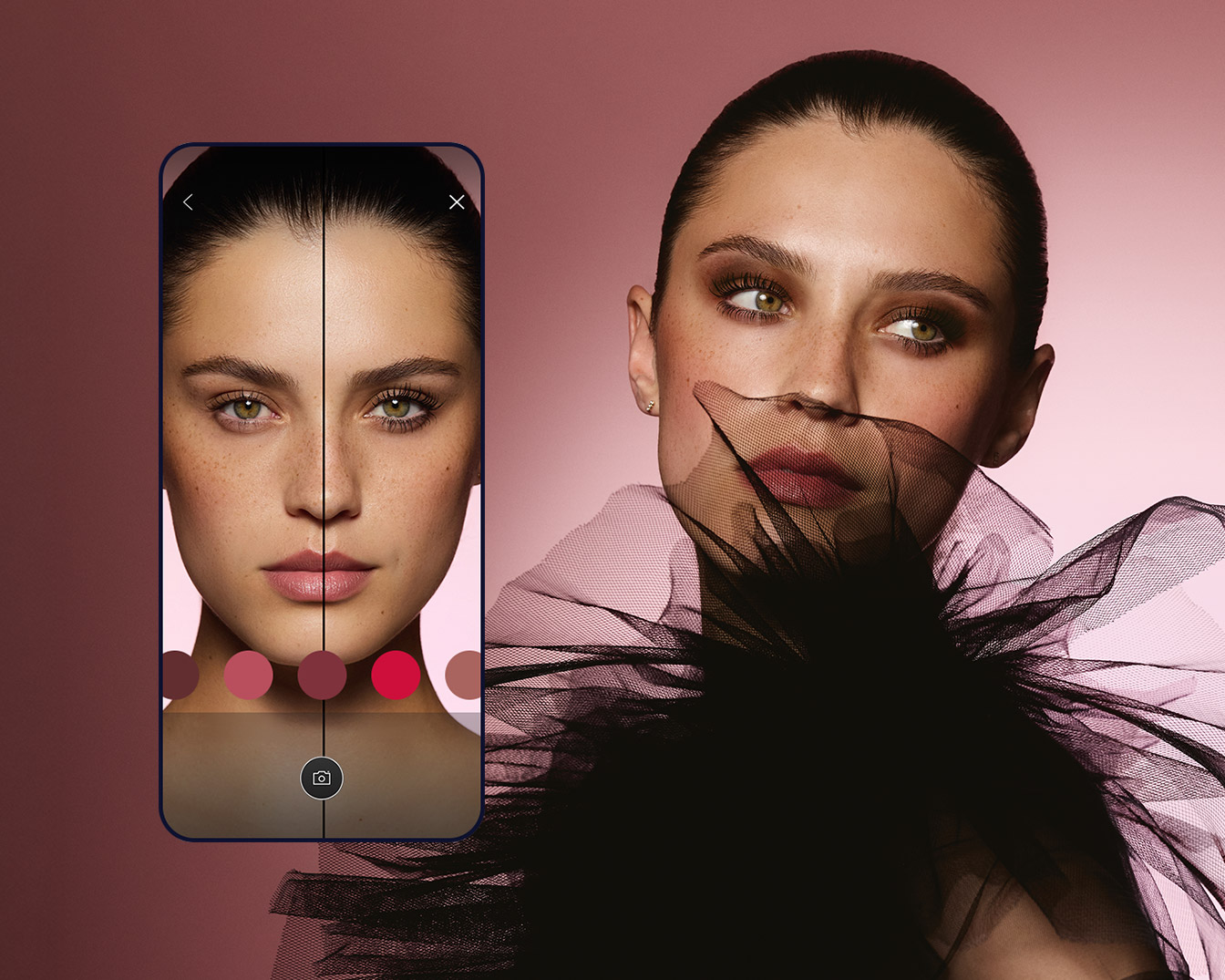 Découvrez votre look parfait grâce à l'application d'essai virtuel, qui vous permet de tester différentes nuances de rouge à lèvres sur votre visage en temps réel.