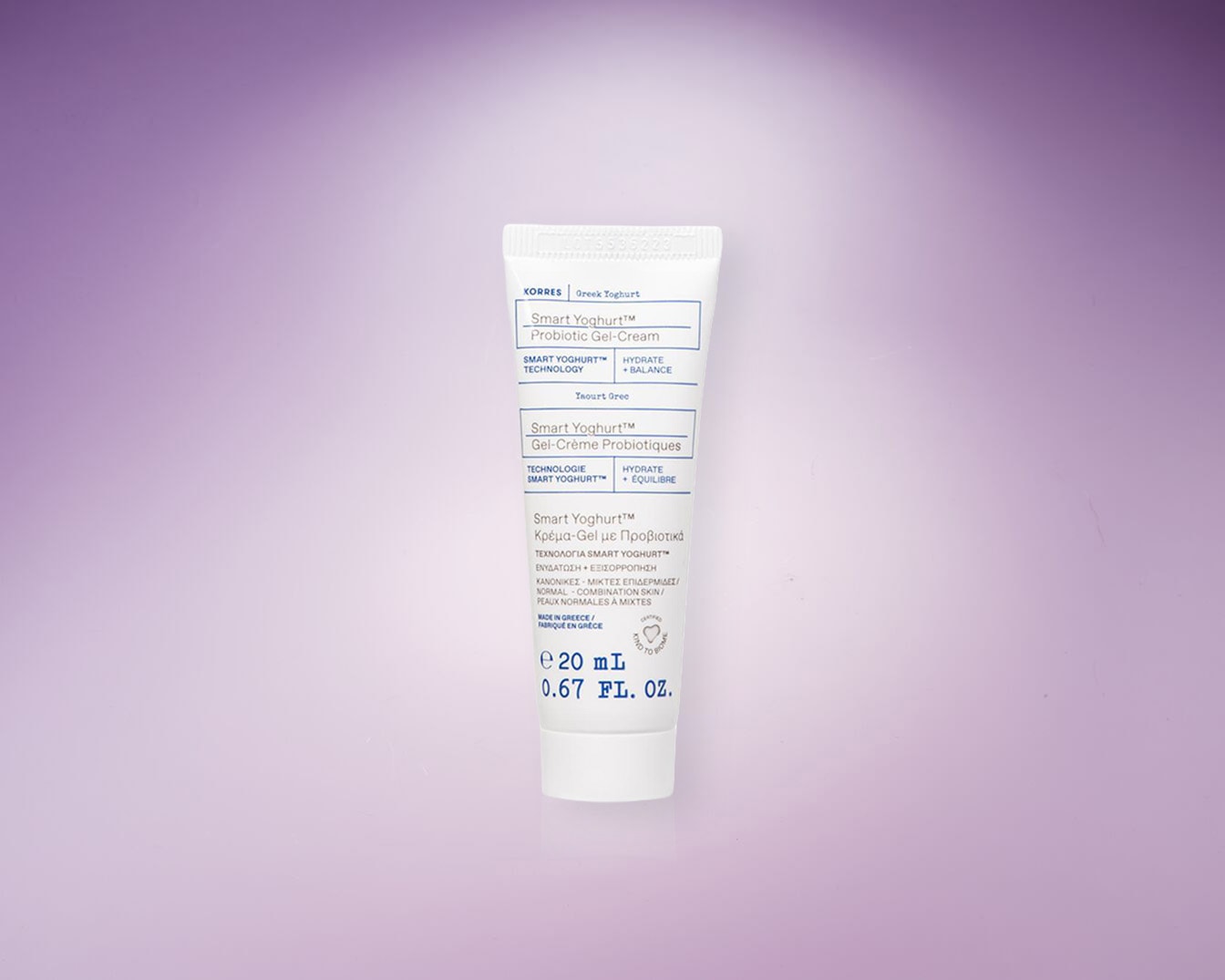 Die weiße Tube „Smart Yoghurt Probiotic Gel-Cream“ von Korres Greek Yoghurt verspricht Feuchtigkeit und Ausgleich für normale bis Mischhaut mit 20 ml Inhalt.