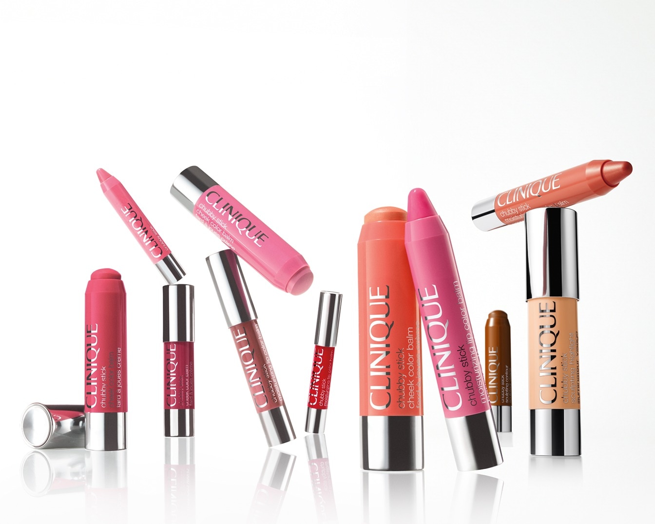 Ontdek de Clinique Chubby Sticks collectie: kleurrijke lippenbalsems, blush sticks en contouring sticks voor een moeiteloze make-up look.
