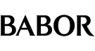 Schwarzer BABOR-Schriftzug auf weißem Hintergrund, der die Marke hervorhebt.