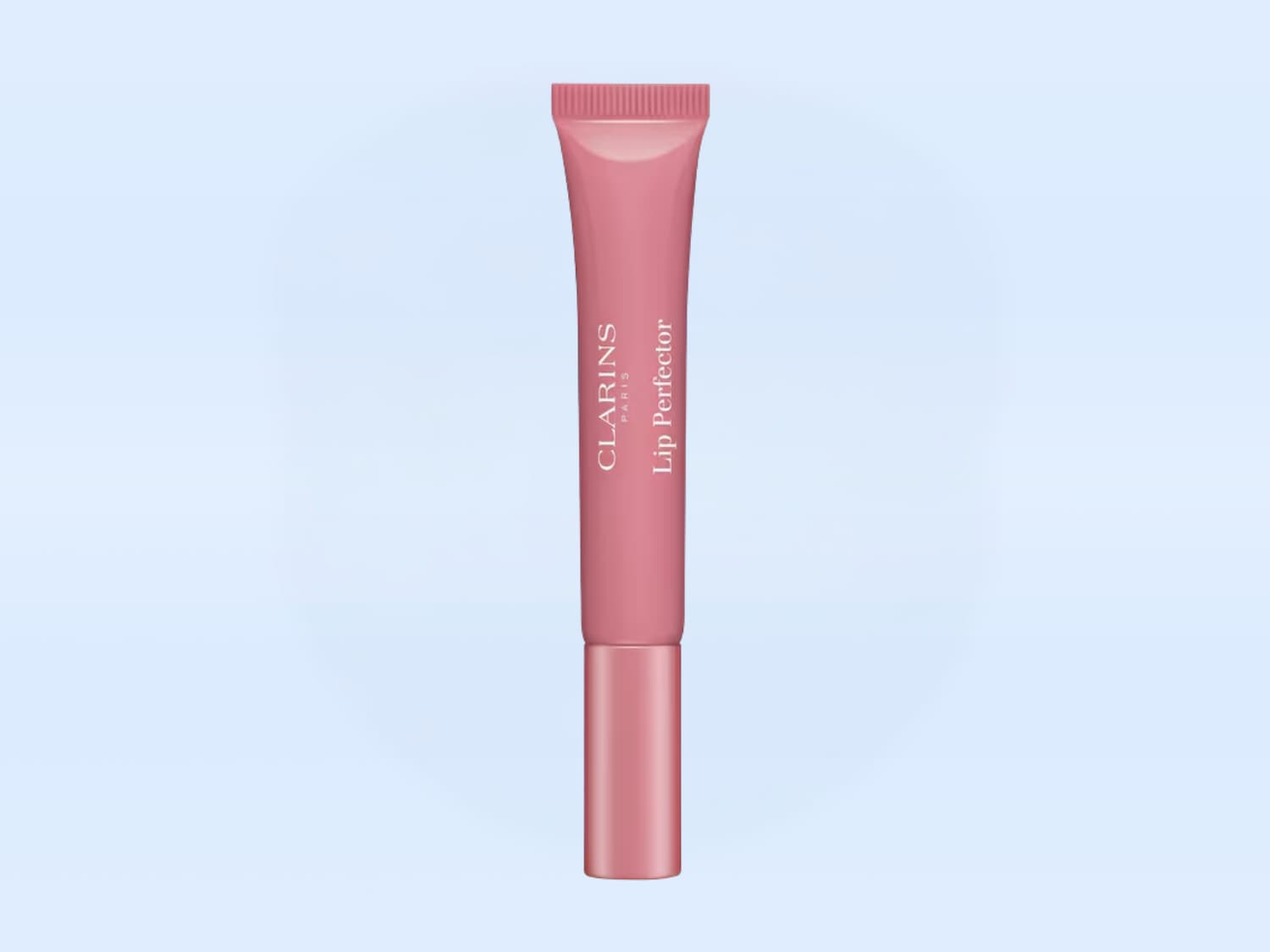 Šis „Clarins Lip Perfector“ suteikia lūpoms švelnų atspalvį ir drėkinimą vienu metu, supakuotas į rausvą tūbelę su aplikatoriumi.