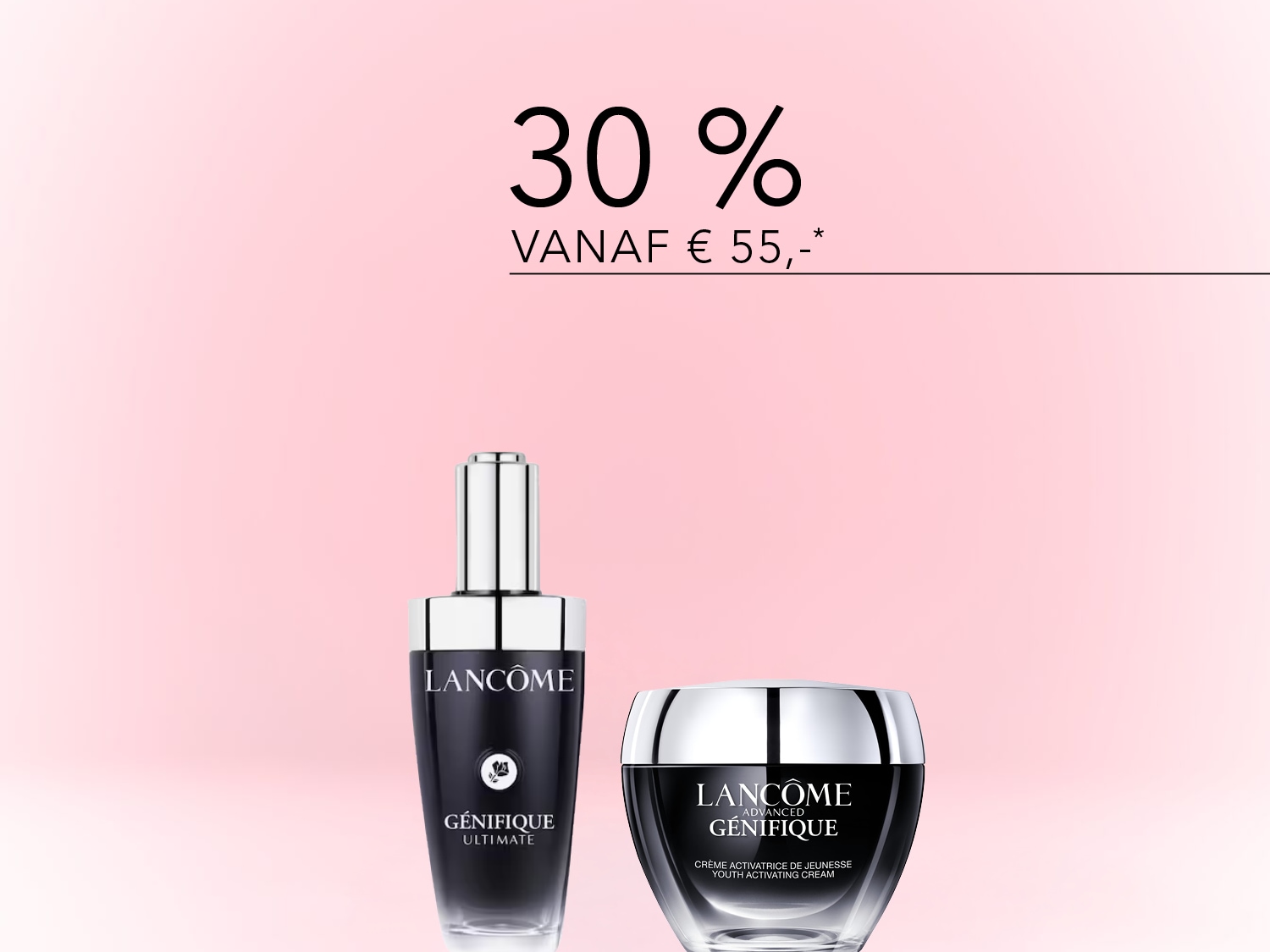 Ontdek Lancôme's Genifique Ultimate en Advanced crème, nu met 30% korting vanaf €55. Verwen je huid met deze jeugdactiverende formule.