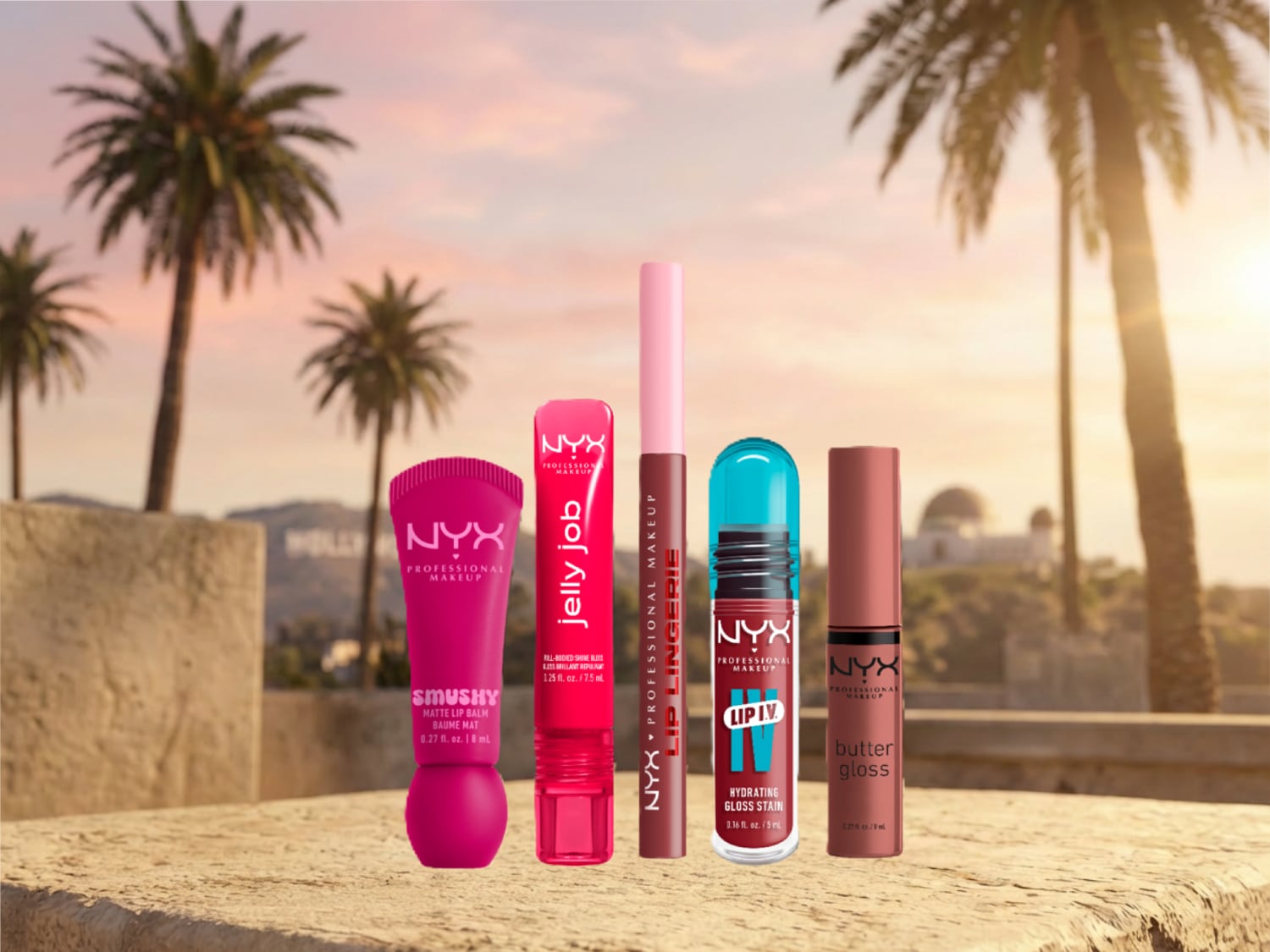 Découvrez la gamme de brillants à lèvres NYX Professional Makeup, comprenant Smushy Matte Lip Balm, Jelly Job, Lip Lingerie, Lip IV Hydrating Gloss Stain et Butter Gloss, pour des lèvres irrésistibles.