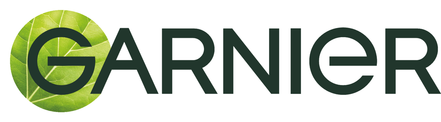 Logo Garnier, avec un "G" intégré dans un cercle vert feuillu, symbolisant la nature et la fraîcheur.
