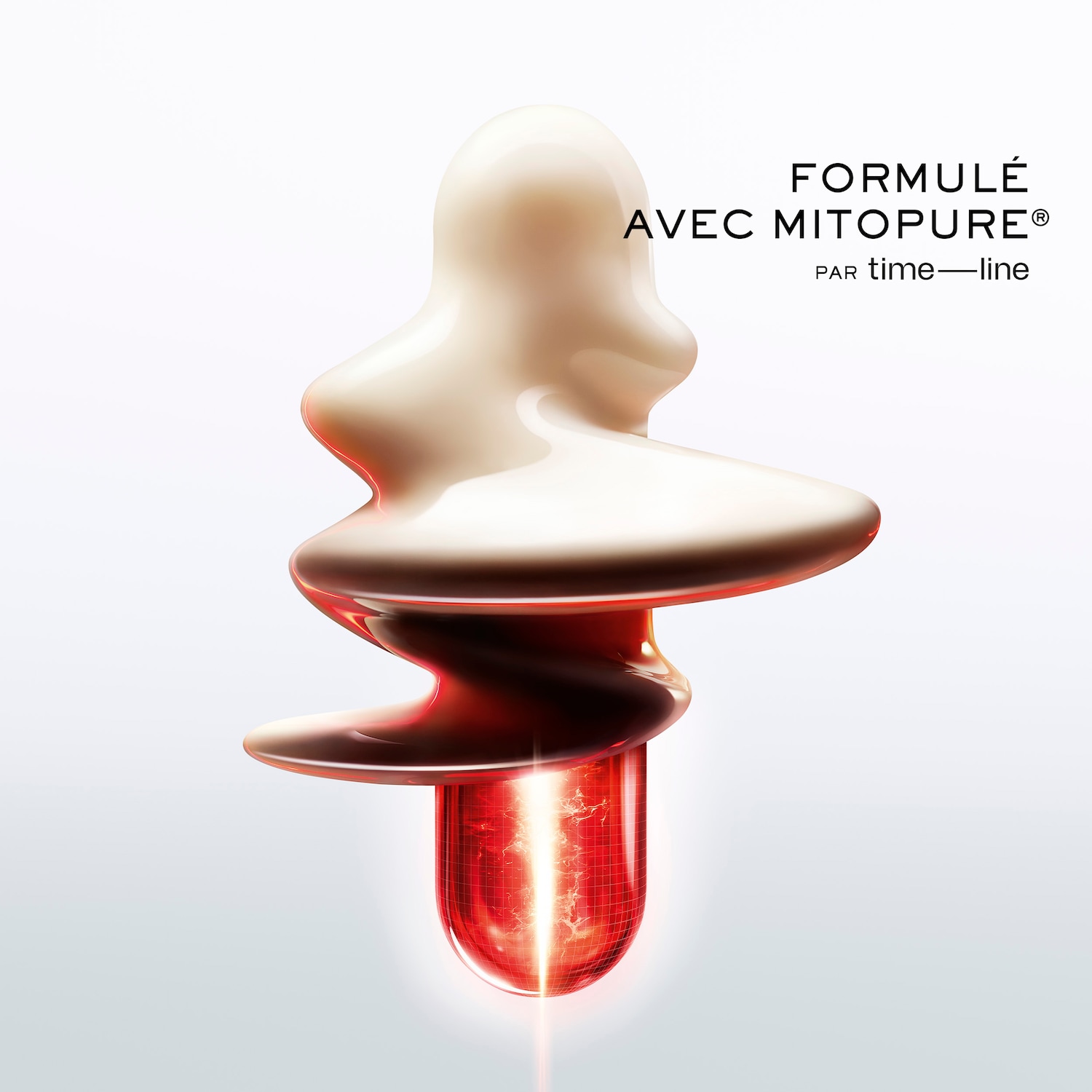 Formulé avec Mitopure par Time-line, cette formule combine une texture crémeuse et une capsule rougeoyante pour une expérience de soin unique.