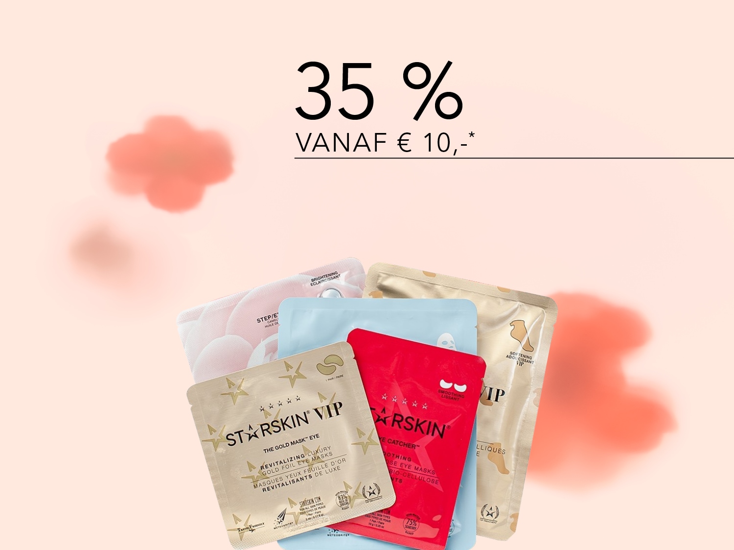 Geniet van 35% korting vanaf €10 op diverse StarSkin VIP oogmaskers, waaronder revitaliserende goudfolie en verzachtende bio-cellulose maskers.