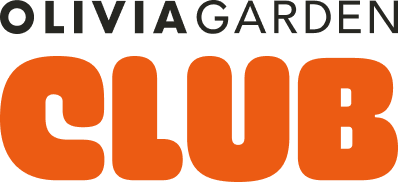Olivia Garden Club logo met de tekst 'OLIVIAGARDEN' in het zwart boven het woord 'CLUB' in het oranje.