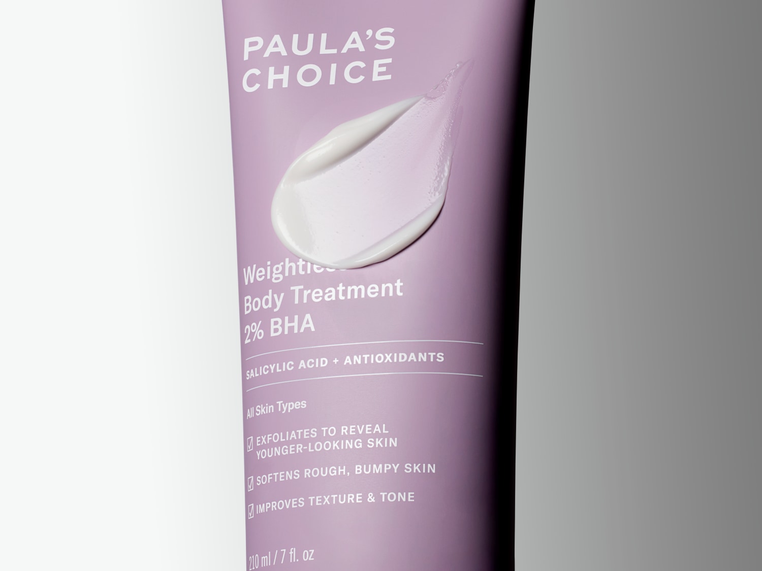 Paula's Choice Weightless Body Treatment 2% BHA szalicilsavval és antioxidánsokkal, minden bőrtípusra, hámlasztja a bőrt, hogy fiatalosabb megjelenést kölcsönözzön, puhítja a durva, egyenetlen bőrt, javítja a textúrát és a tónust.
