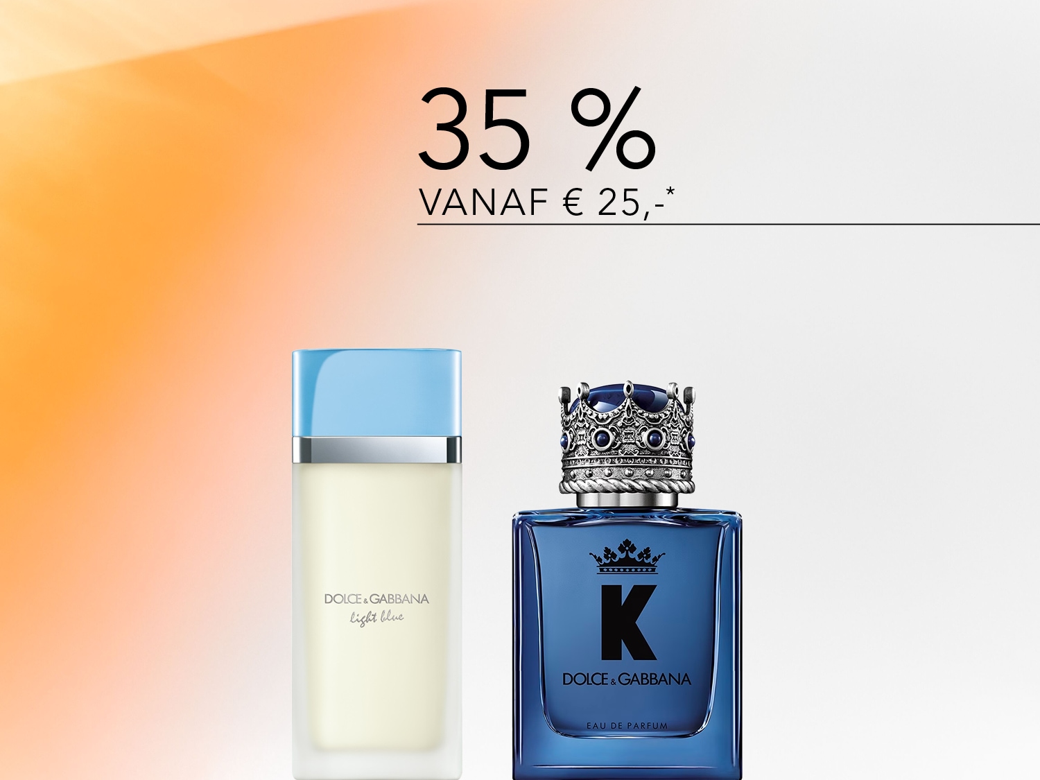 Ontdek de Dolce & Gabbana Light Blue en K Eau de Parfum, nu met 35% korting vanaf €25,-.