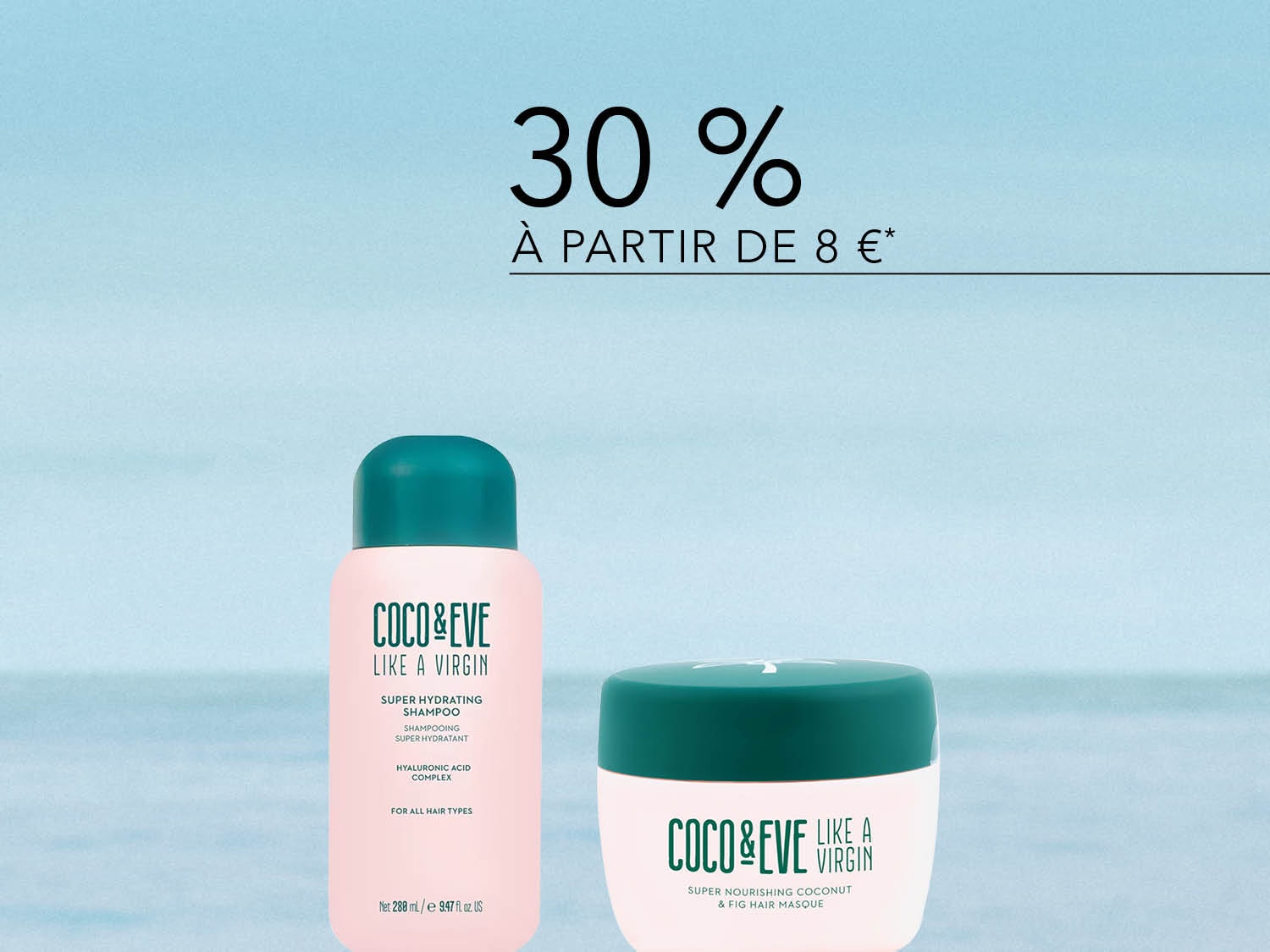 Découvrez le shampoing super hydratant Coco & Eve Like a Virgin, formulé avec un complexe d'acide hyaluronique pour tous types de cheveux, disponible à partir de 8 € avec 30 % de réduction.