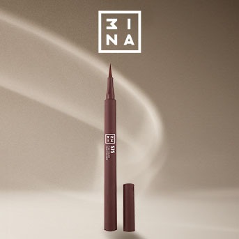 Brązowy eyeliner w płynie marki Zina, idealny do precyzyjnego podkreślenia oka.