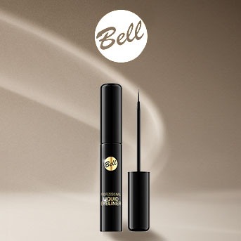 Czarny eyeliner w płynie Bell Professional z precyzyjnym aplikatorem, idealny do tworzenia wyrazistych linii.