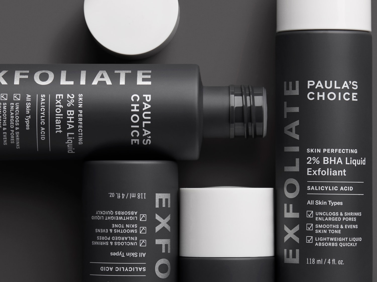Paula's Choice Skin Perfecting 2% BHA Liquid Exfoliant mit Salicylsäure, geeignet für alle Hauttypen, um vergrößerte Poren zu befreien und zu verkleinern, für einen ebenmäßigen Teint und eine leichte, schnell einziehende Textur.