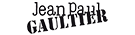Logo de Jean Paul Gaultier en noir et blanc, affichant le nom de la marque avec un effet de perspective unique.