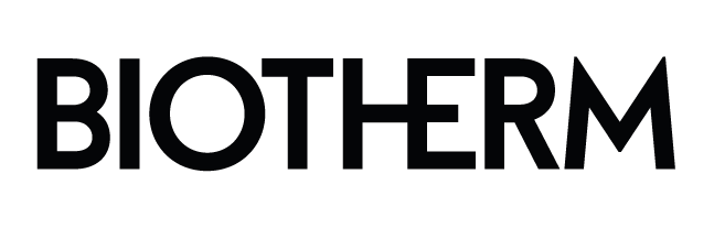 Schwarzes Biotherm-Logo auf weißem Hintergrund, das die Marke für Hautpflegeprodukte hervorhebt.