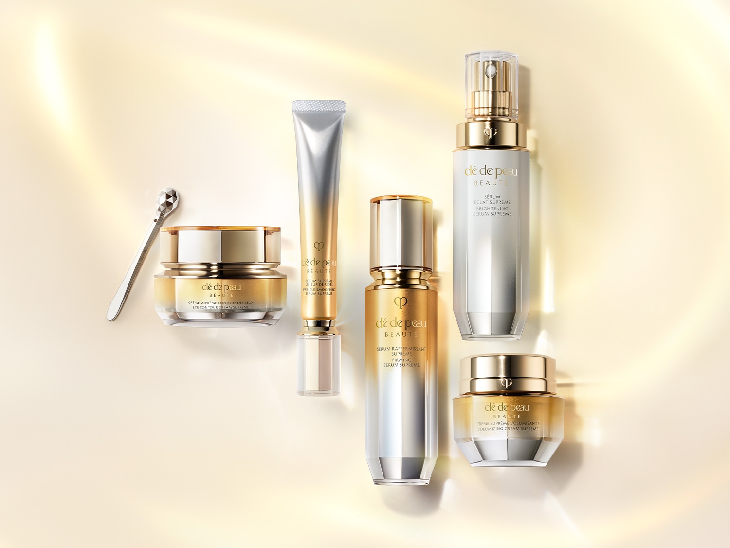 Descubre la colección de lujo de Clé de Peau Beauté, que incluye cremas para el contorno de ojos, sérums reafirmantes e iluminadores, y tratamientos antiarrugas, todo para una piel radiante y rejuvenecida.