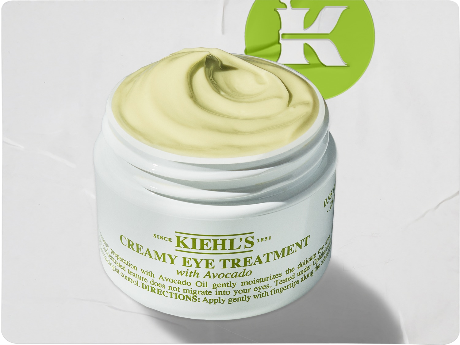 Kiehl's Creamy Eye Treatment with Avocado: gazdag, krémes textúrájú szemkörnyékápoló, mely gyengéden hidratálja a bőrt.